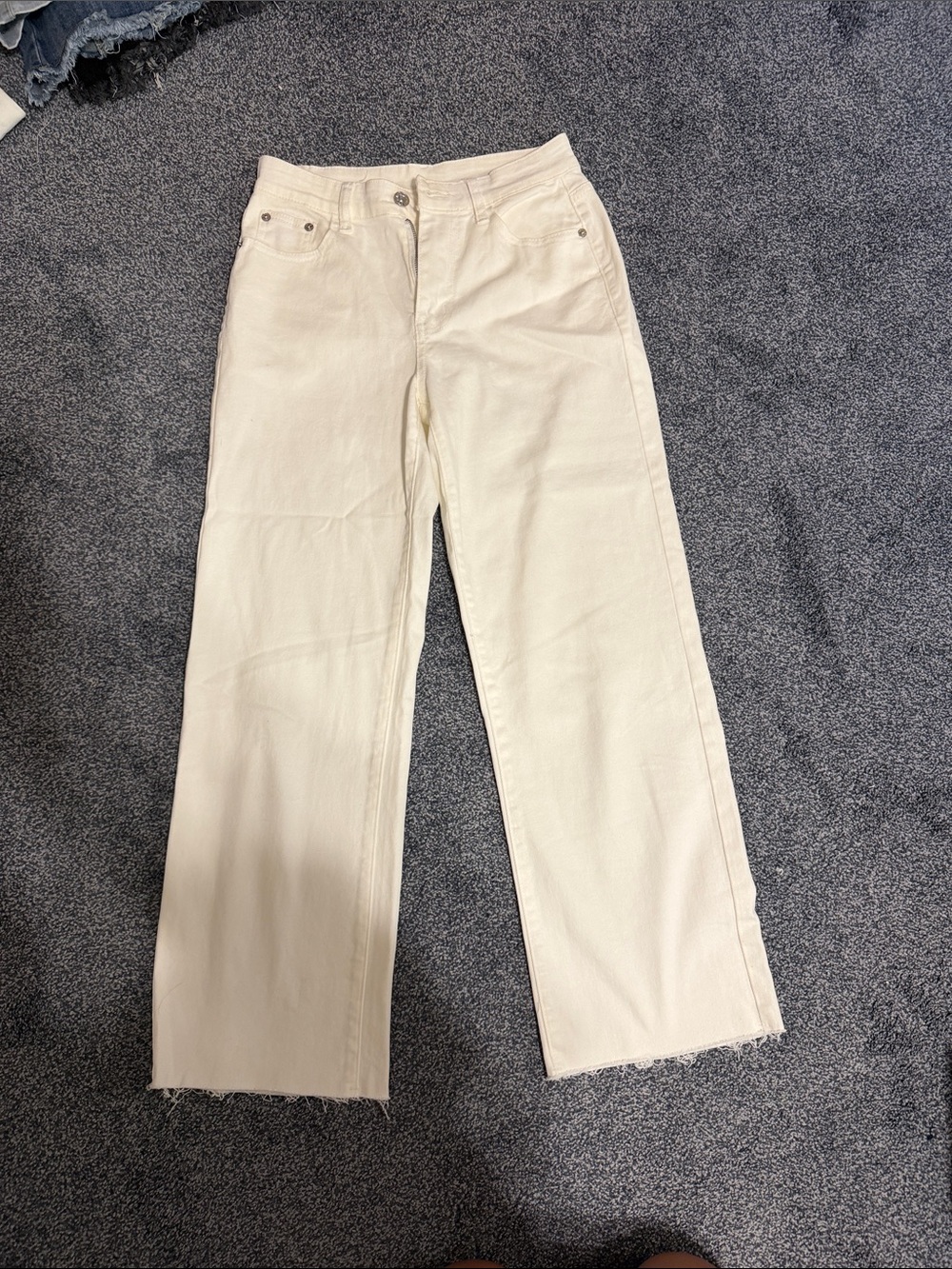 Women's High-Rise Straight Leg Jeans in Off-White